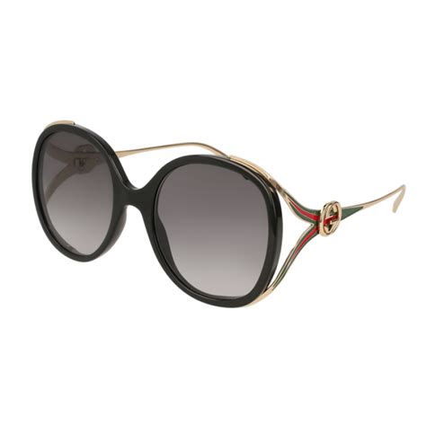 occhiali gucci gg0226s-001|Gucci GG0226S 001 Sunglasses Women's Black/Gold/Grey .